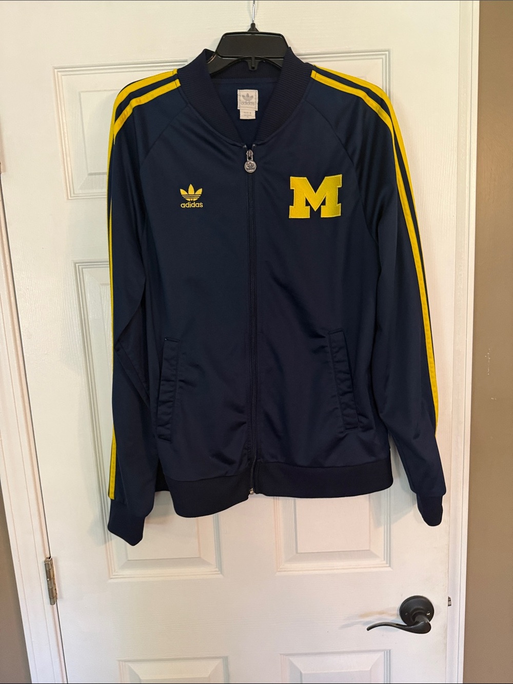 adidas Navy Track Jacket with Michigan logo